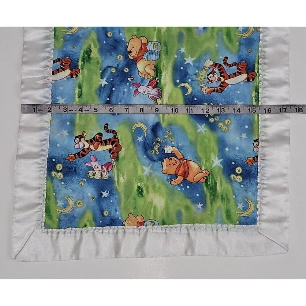 Disney Winnie Pooh Handmade Lovey Satin Trim Fireflies Piglet Tigger Moon Stars